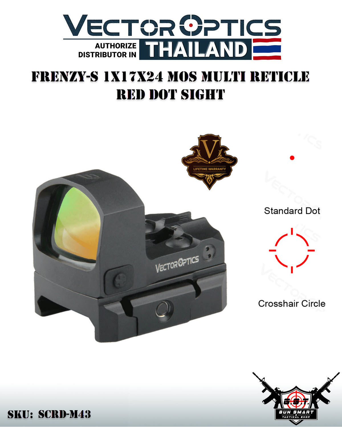 FRENZY-S 1X17X24 MOS MULTI RETICLE RED DOT SIGHT