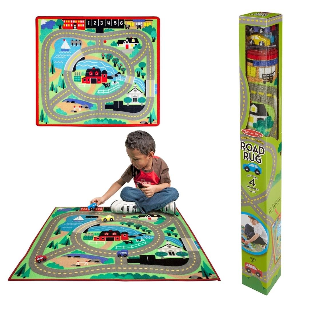 แผ่นพรมเล่นเมือง Melissa & Doug Round the Town Road Rug รุ่น 9400 องเล่นเสริมพัฒนาการเด็ก