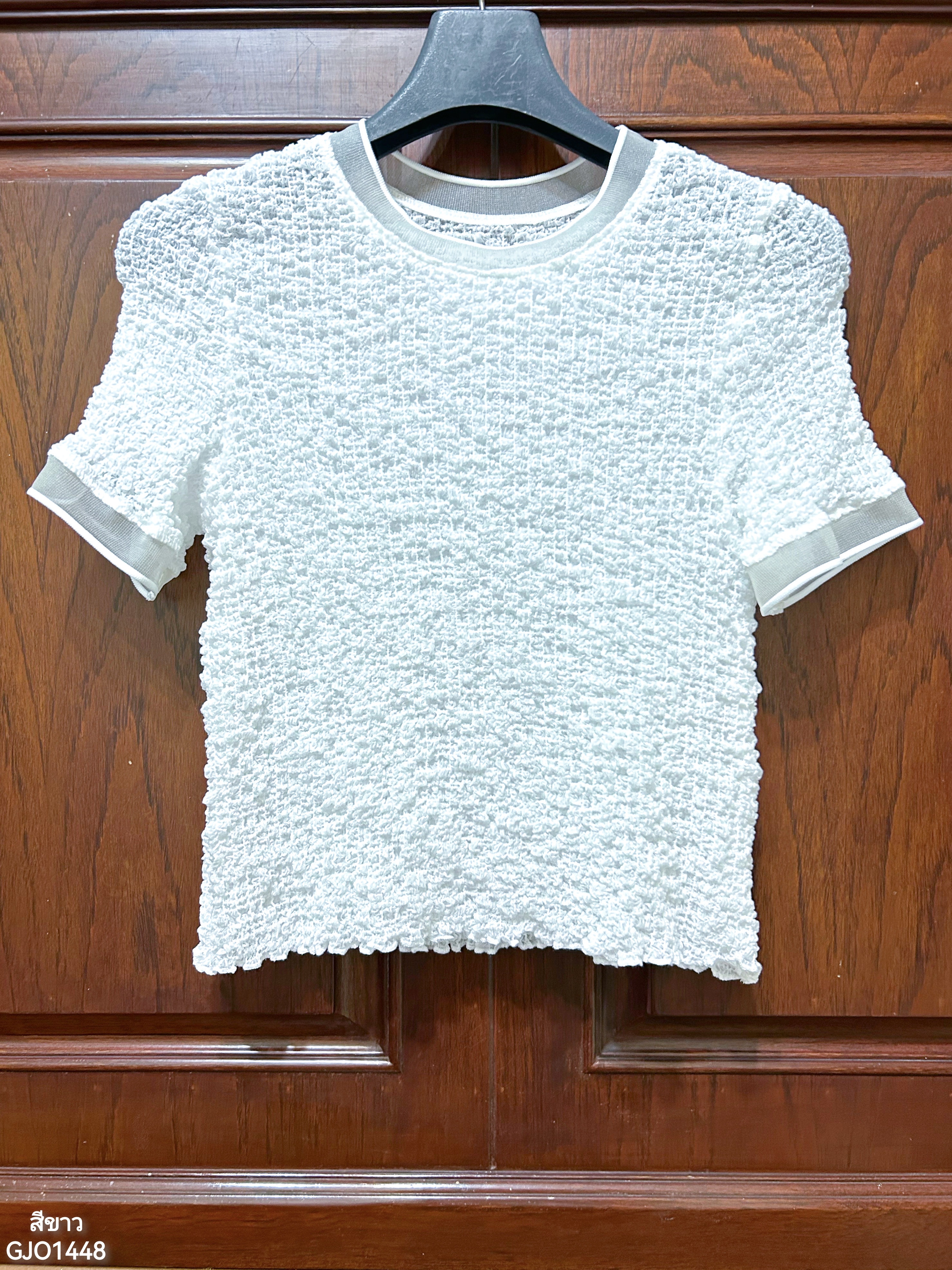 ปรับราคาลง20%!! 2MUAY รุ่น GJO1448 เสื้อพลีทคุณภาพ SMOCK PLEATED TOP 6 สี FREE SIZE