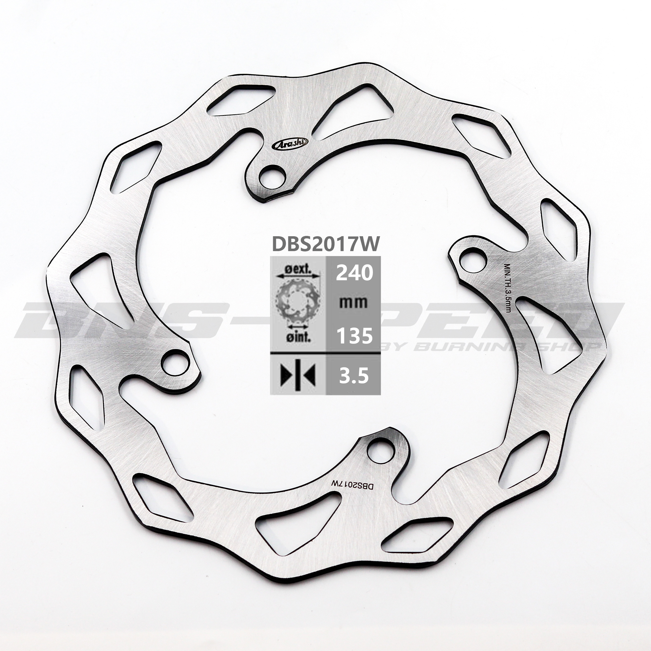 จานดิสเบรคหลัง Arashi Rear Brake Disc DBS2017W KX125/250, KX250/450F