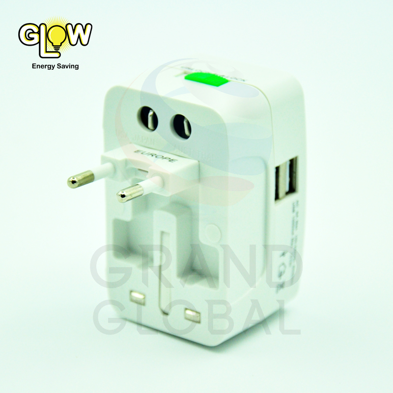 GLOW อแดปเตอร์แปลงหัวปลั๊กเสียบไฟอเนกประสงค์ สำหรับเดินทาง