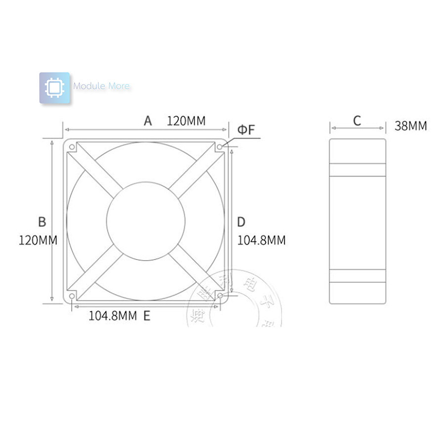 พัดลมระบายความร้อน 24V ขนาด 12*12*3.8cm ZJ12038D24LB Axial fan cooling fan