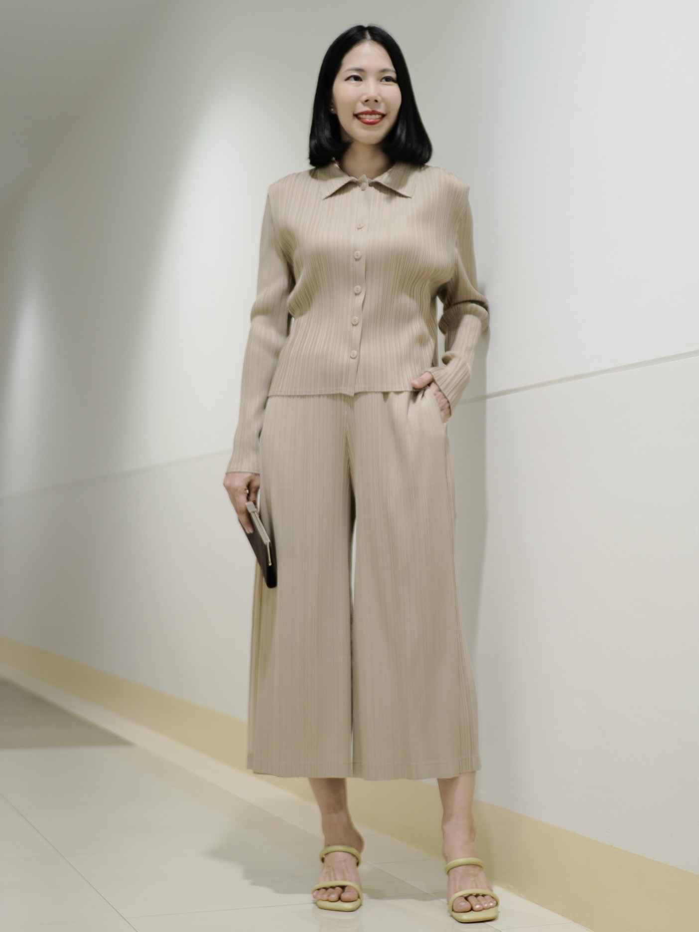 กก. ยาว33นิ้ว! 2MUAY รุ่น GJO5006-9 / GJO1306-9 เซ็ทพลีทคุณภาพ FRONT BUTTON FRONT WITH PANTS PLEATED SET 7 สี FREE SIZE