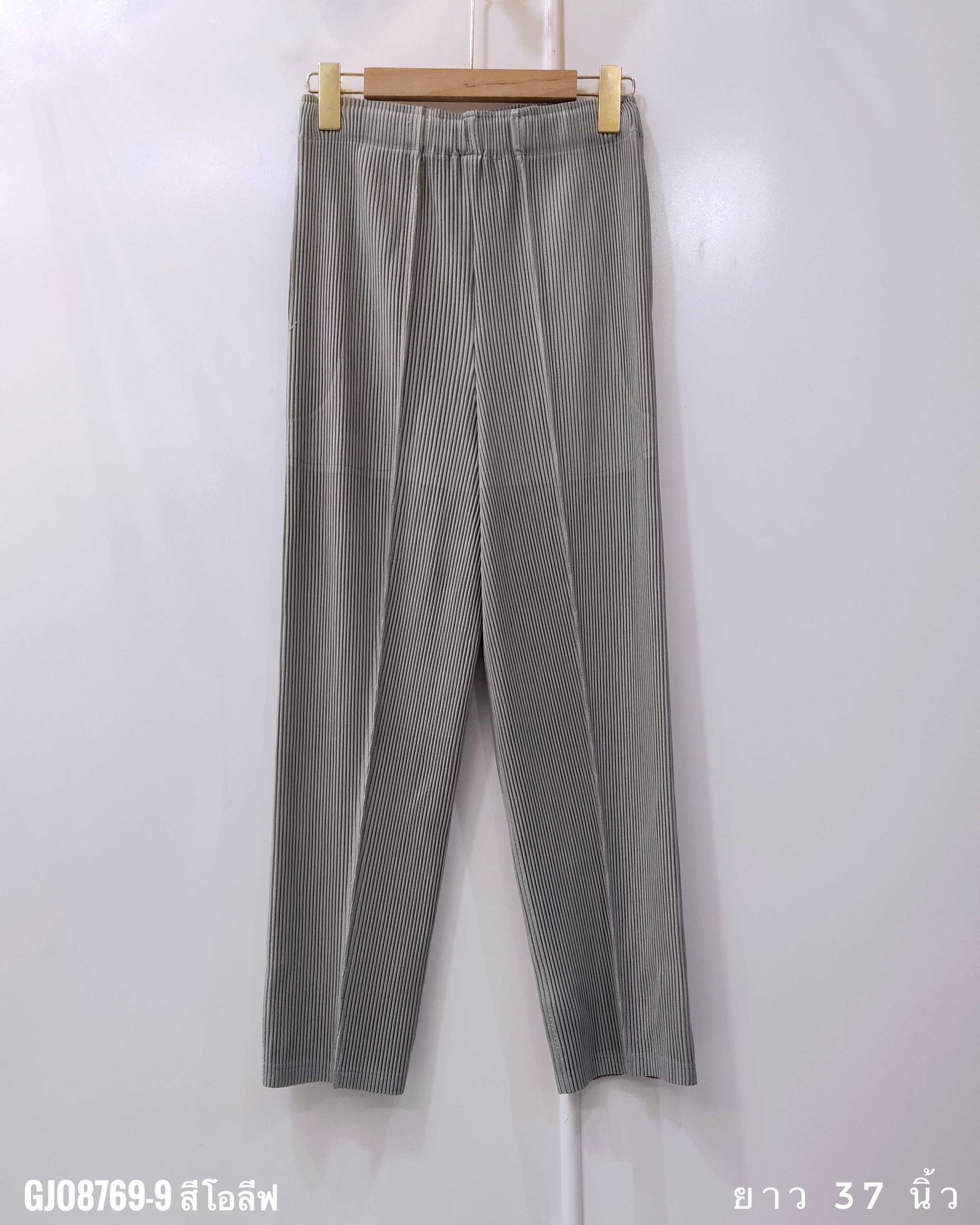 ยาว36,37นิ้ว!! 2MUAY รุ่น GJO8769 กางเกงผ้าหนาอัดพลีท THICK SLIM SPILT FRONT PLEATED PANTS 14 สี FREE SIZE