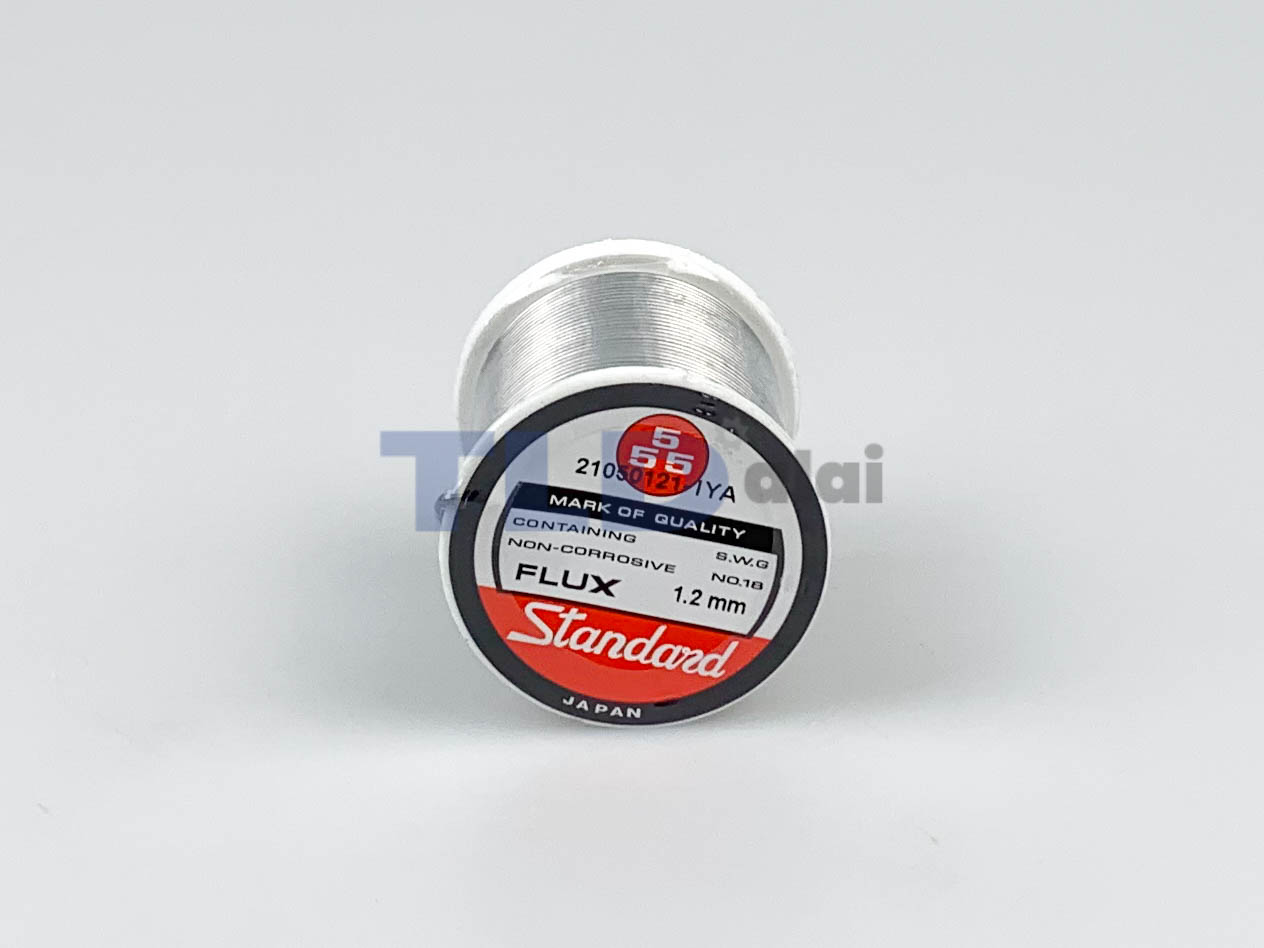 ตะกั่วบัดกรี ยี่ห้อ 555 ตะกั่วขนาด 1.2mm. น้ำหนัก 70กรัม (เส้นเล็ก) ฉลากแดง คุณภาพดีเยี่ยม