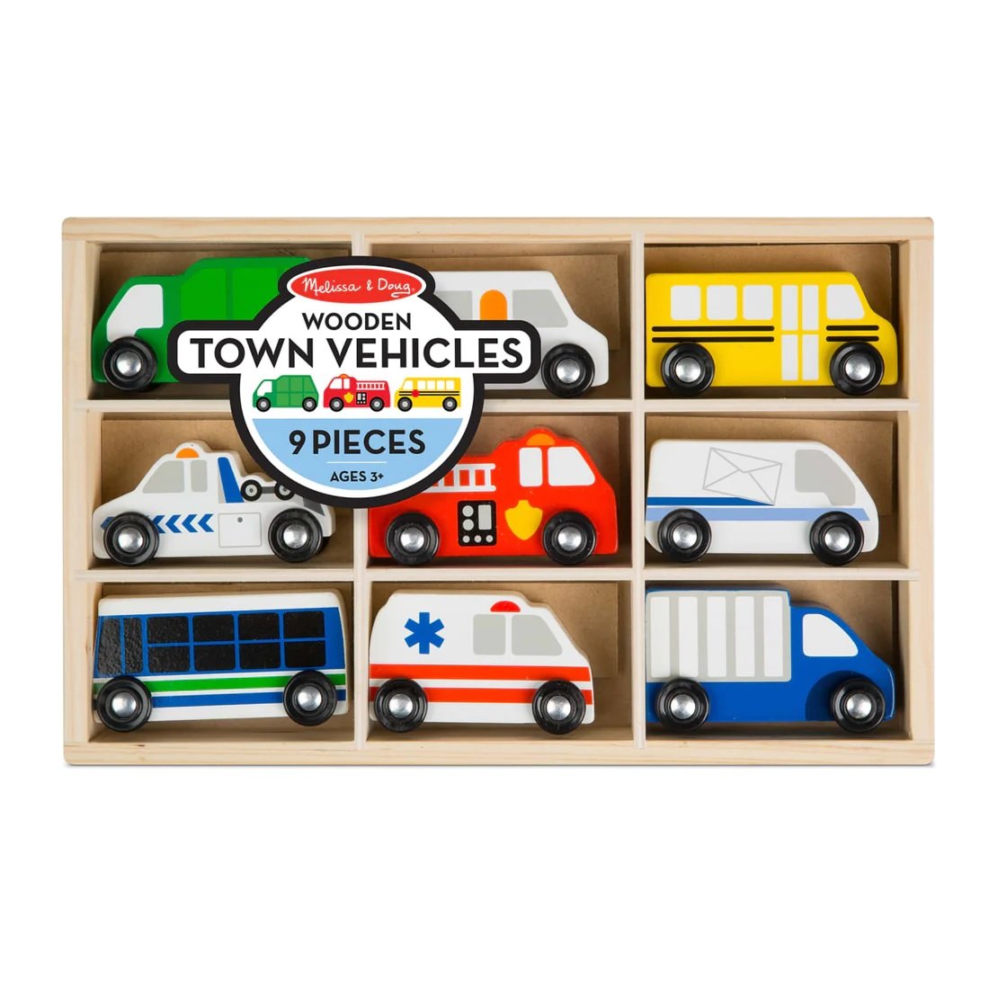ชุดรถของเมือง Utility Vehicles รถของเล่น Melissa & Doug Wooden Town Vehicles รุ่น 3170 ของเล่นเสริมพัฒนาการเด็ก
