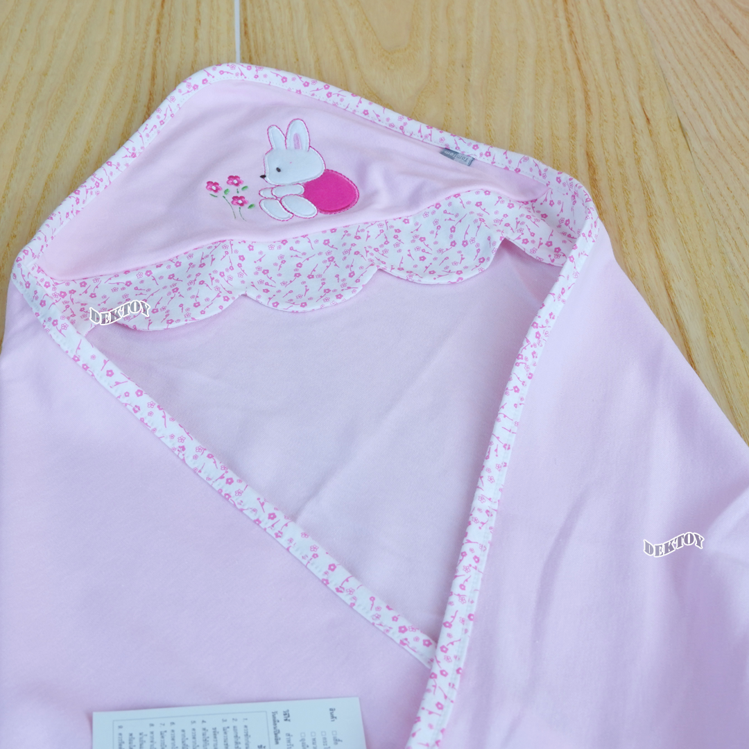 Tomtomjoyful ผ้าห่อตัวเด็กทารก แบบสำเร็จรูป ผ้านิ่ม ลื่น นุ่มสบาย Cotton 100% ไซส์ 70x70 ซม.