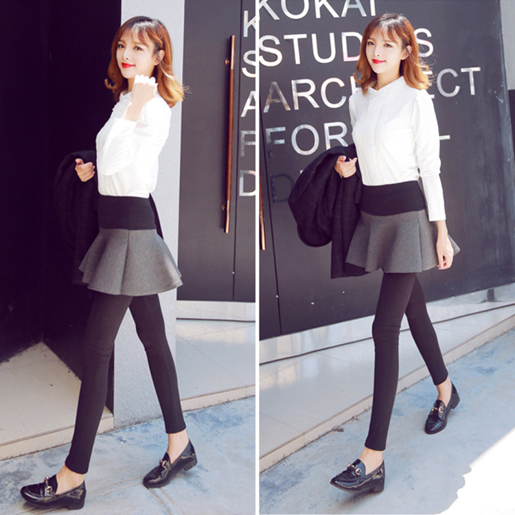 เลกกิ้งกันหนาวแต่งกระโปรง เลกกิ้งกันหนาว เลกกิ้งบุขนกำมะหยี่