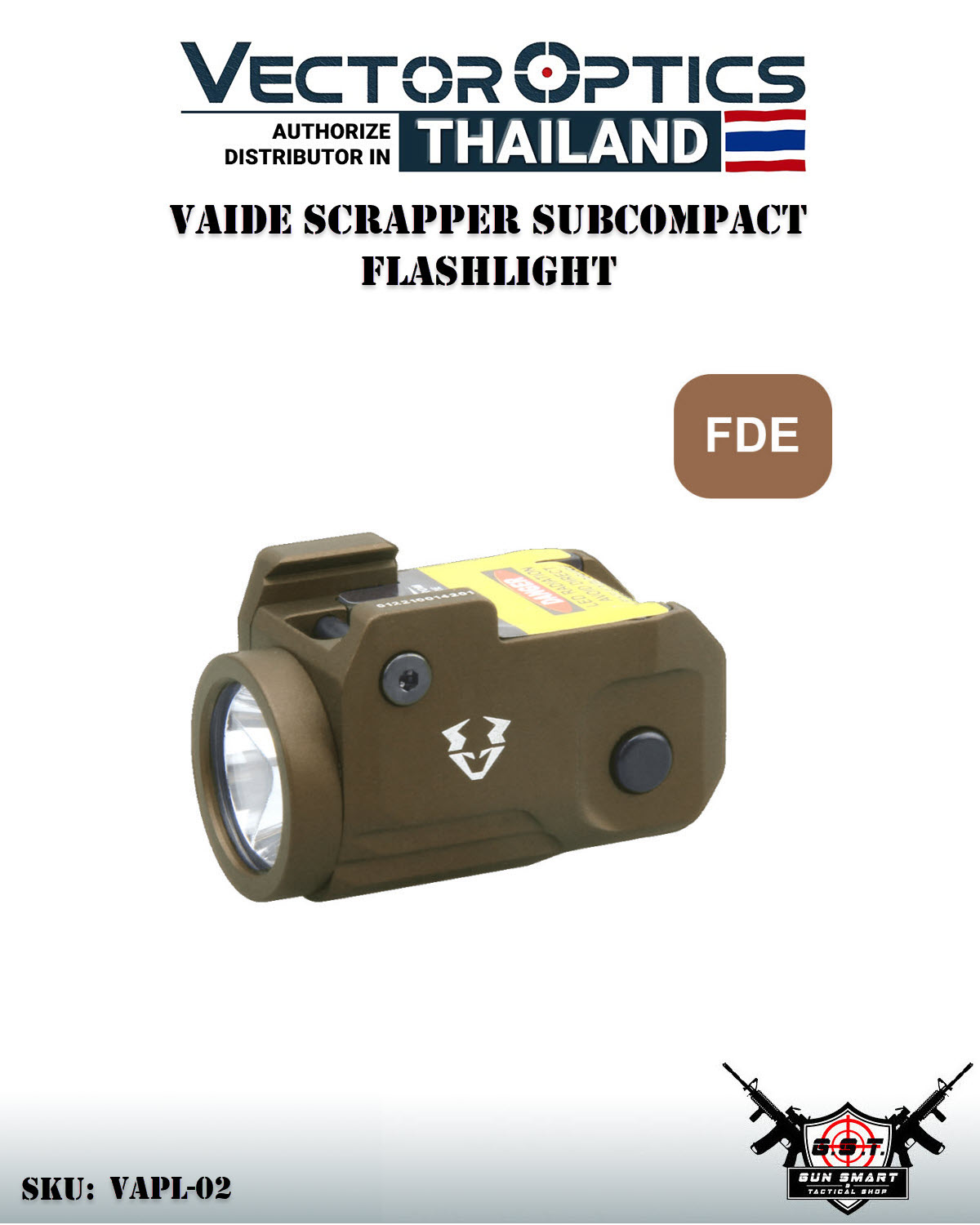 VAIDE SCRAPPER SUBCOMPACT FLASHLIGHT (FDE)