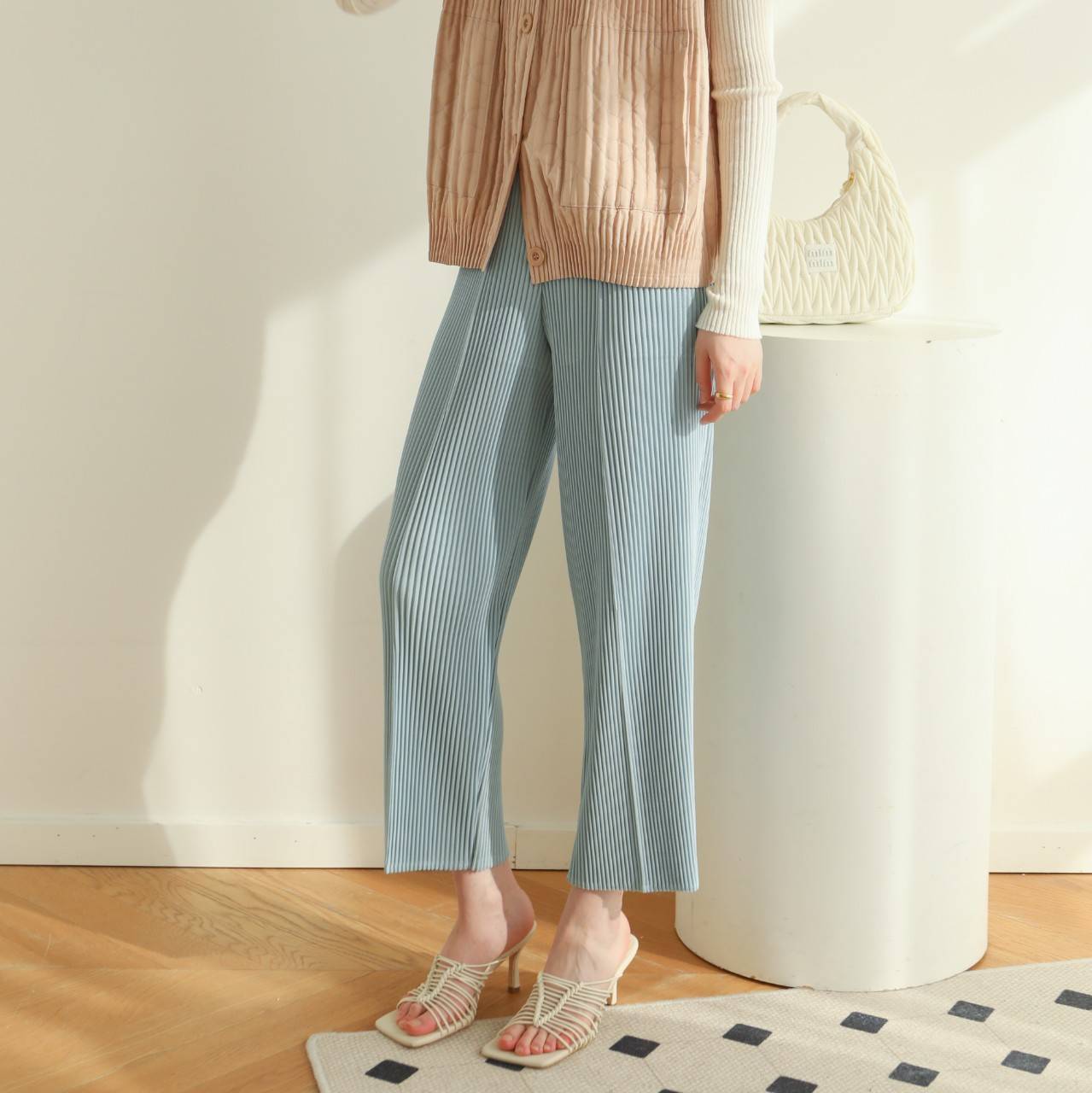 ยาว 36นิ้ว 2MUAY รุ่น GJO2255 กางเกงผู้หญิง กางเกงพลีทคุณภาพ 13สี FREE SIZE THICK STRAIGHT PLEATED PANTS