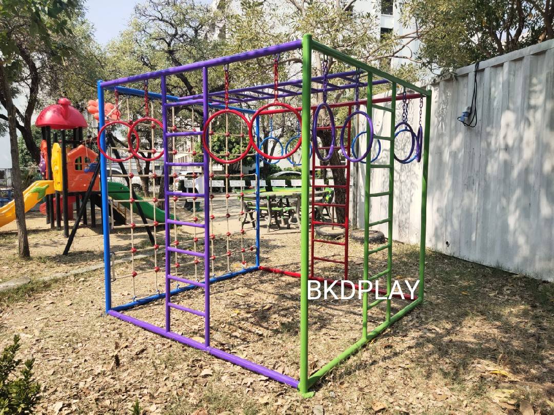ชุดลูกเต๋า ปีนป่ายรวมA พร้อมบาร์โหน บาร์ไต่ ปีนป่ายเชือก เครื่องเล่นสนามเหล็ก เครื่องเล่นสนามกลางแจ้ง OutdoorPlayground