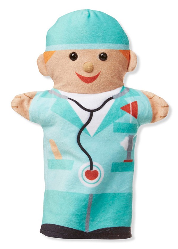 ชุดหุ่นมือ 4 ตัว (อาชีพ) เล่น บทบาทสมมติ Jolly Helpers Hand Puppets Melissa&Doug,รุ่น 9086 ของเล่นเสริมพัฒนาการ,ของเล่น