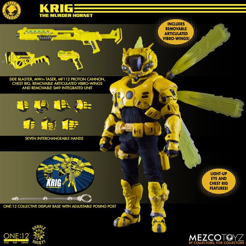 [สั่งจอง]Mezco toyz ONE:12 COLLECTIVE Rumble Society - Krig: Murder Hornet Edition