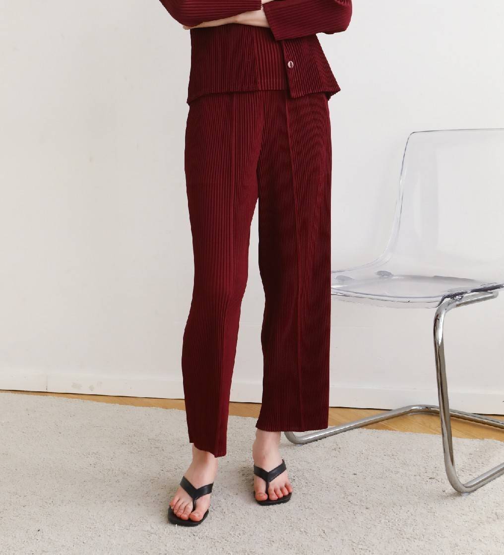 ยาว 36นิ้ว 2MUAY รุ่น GJO2255 กางเกงผู้หญิง กางเกงพลีทคุณภาพ 13สี FREE SIZE THICK STRAIGHT PLEATED PANTS