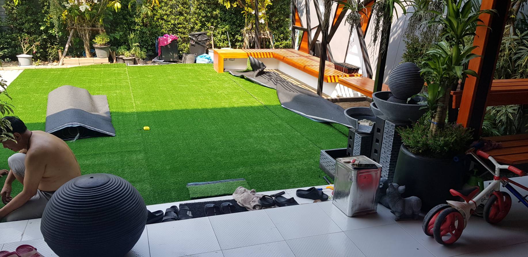 หญ้าเทียม, เกรดA 15ฝีเข็ม สีธรรมชาติ ยาว2 ซม.หน้ากว้าง 2 เมตร,หญ้าปลอม,สนามหญ้าหน้าบ้าน, สนามเด็กเล่น ,สนามกีฬา พร้อมส่ง ราคาโรงงาน