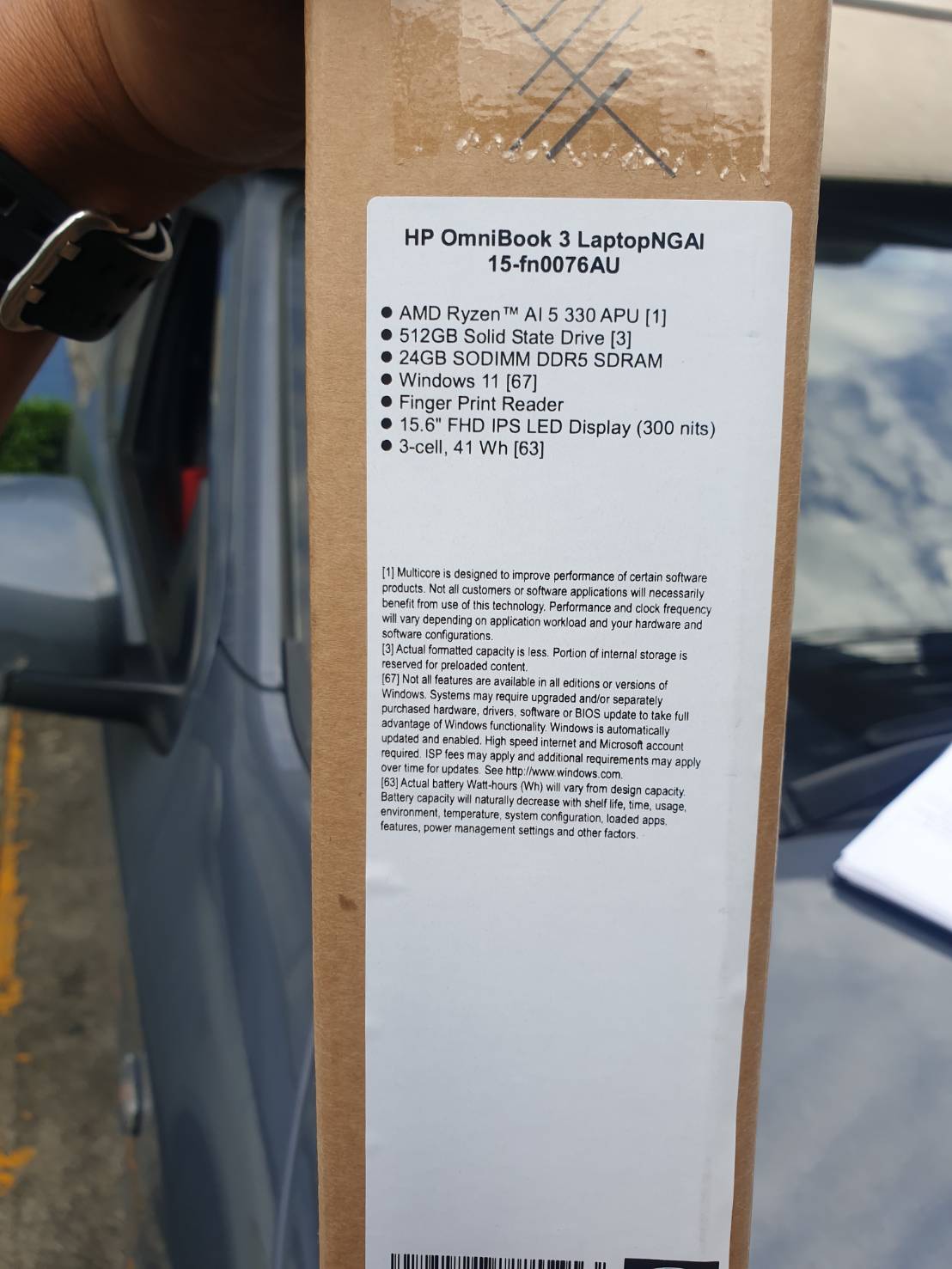 Notebook HP OmniBook 3 15-fn0076AU Ryzen AI 5 330 Ram 24 GB SSD 512GB ของใหม่