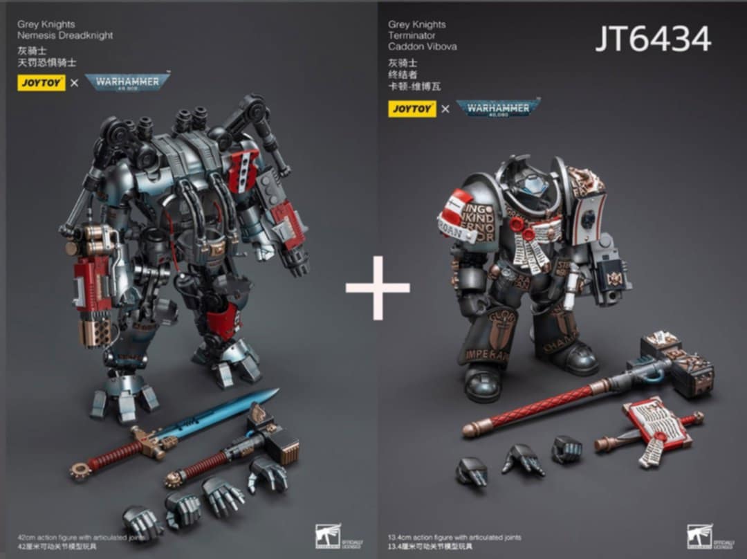 [พร้อมส่ง] Joy toy 1/18 : [Reissue] - JT6434 : Grey Knights Nemesis Dreadknight (Including action figures มีพลขับ)