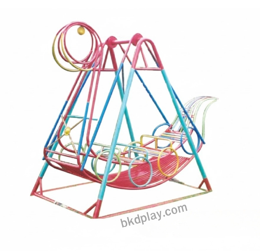 เครื่องเล่นสนามกลางแจ้ง เหล็ก ชุดเรือไวกิ้งใหญ่ โยกเยกเหล็ก Outdoor Playground, ราคาโรงงาน สินค้าสั่งผลิต10-20วัน ขนาด120x180x180 ซม.