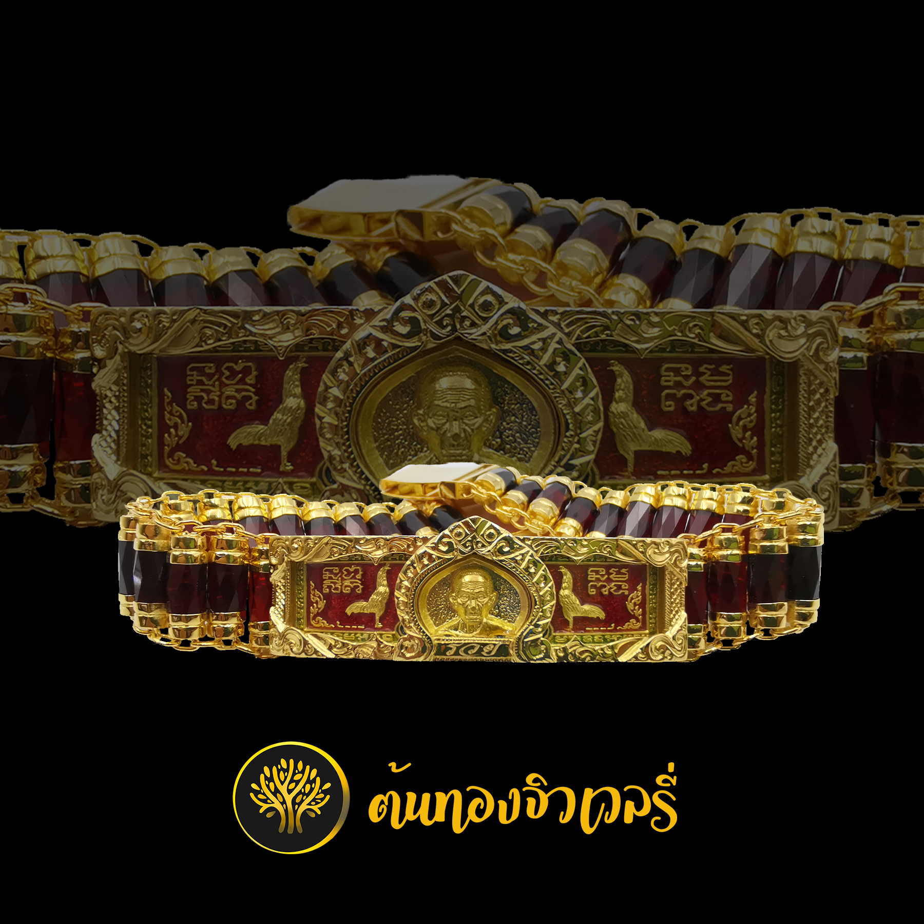 สร้อยข้อมือโกเมนแพร หลวงพ่อรวย งานโกเมนแพร สวยๆเนียนๆเลยครับ