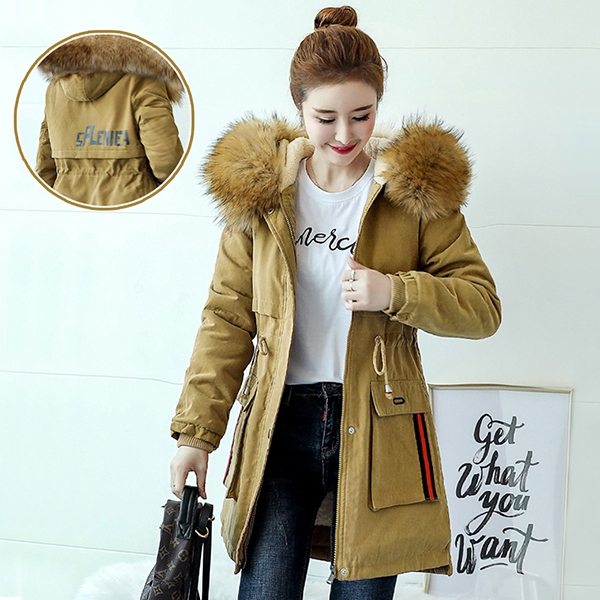 PREMIUM COAT เสื้อโค้ทกันหนาวซับขนใส่ติดลบลุยหิมะได้ ฮู้ดแต่งเฟอร์ใหญ่-12245