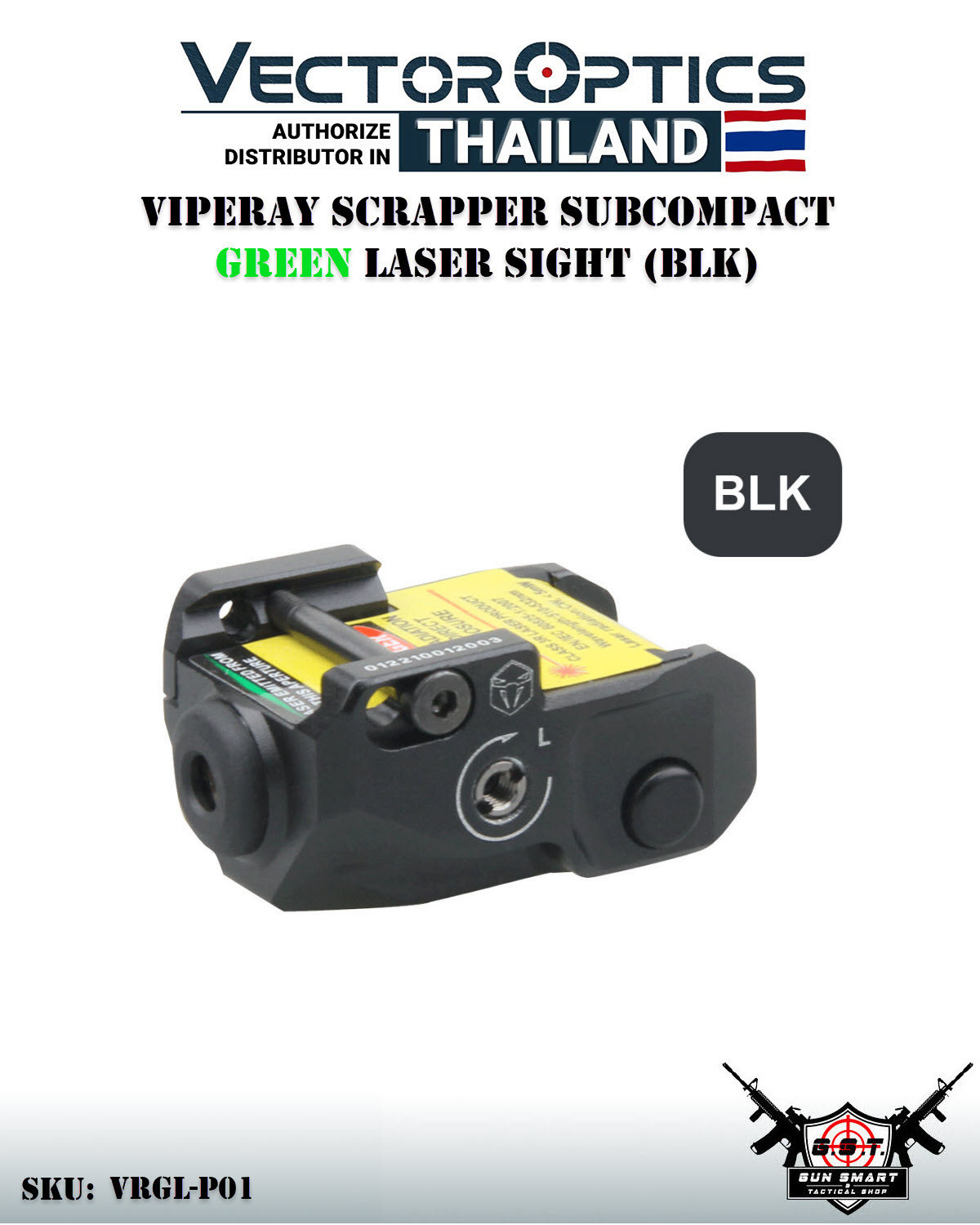 VIPERAY SCRAPPER SUBCOMPACT GREEN LASER SIGHT (BLK)