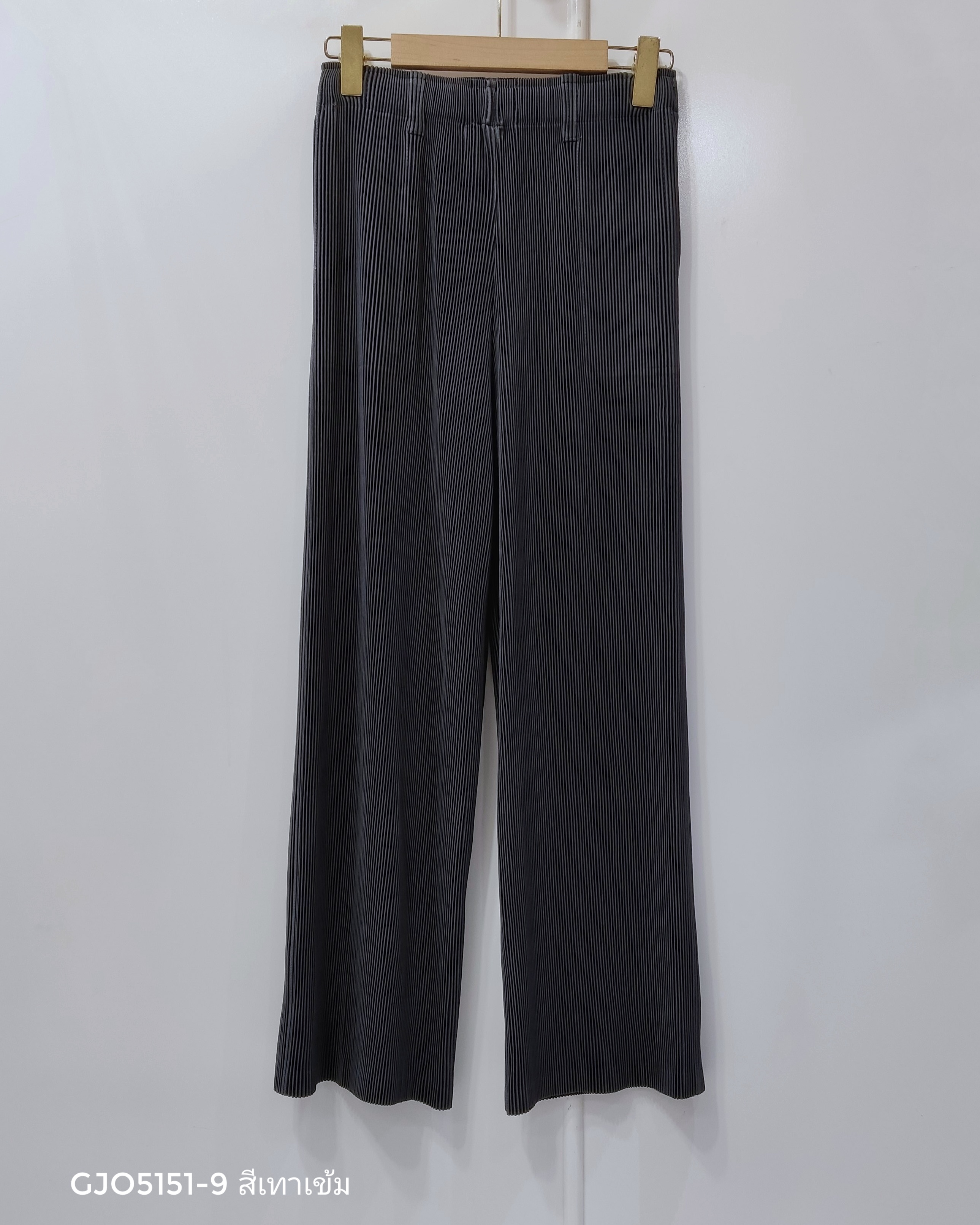 ยาว 37.5 นิ้ว 2MUAY รุ่น GJO5151-9 กางเกงพลีทคุณภาพ THICK STRAIGHT PLEAT PANT 9 สี FREE SIZE