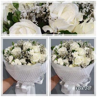 FD8-27 : ช่อกุหลาบขาว