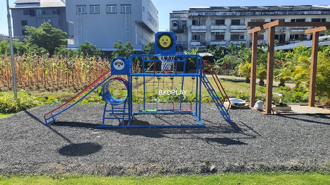 ชุดรวม E เชือกถักใหญ่ ประกอบด้วยสไลเดอร์ชิงช้าปีนป่ายแป้นบาสและถังลอดถ้ำ กระดานลื่นเหล็ก เครื่องเล่นสนามกลางแจ้ง เครื่องเล่นสนามเหล็ก OutdoorPlayground,ผลิตเครื่องเล่นสนาม,เครื่องเล่นในสนามเด็กเล่น,เครื่องเล่นงบสพฐ.,ประชารัฐ, ราคาโรงงาน