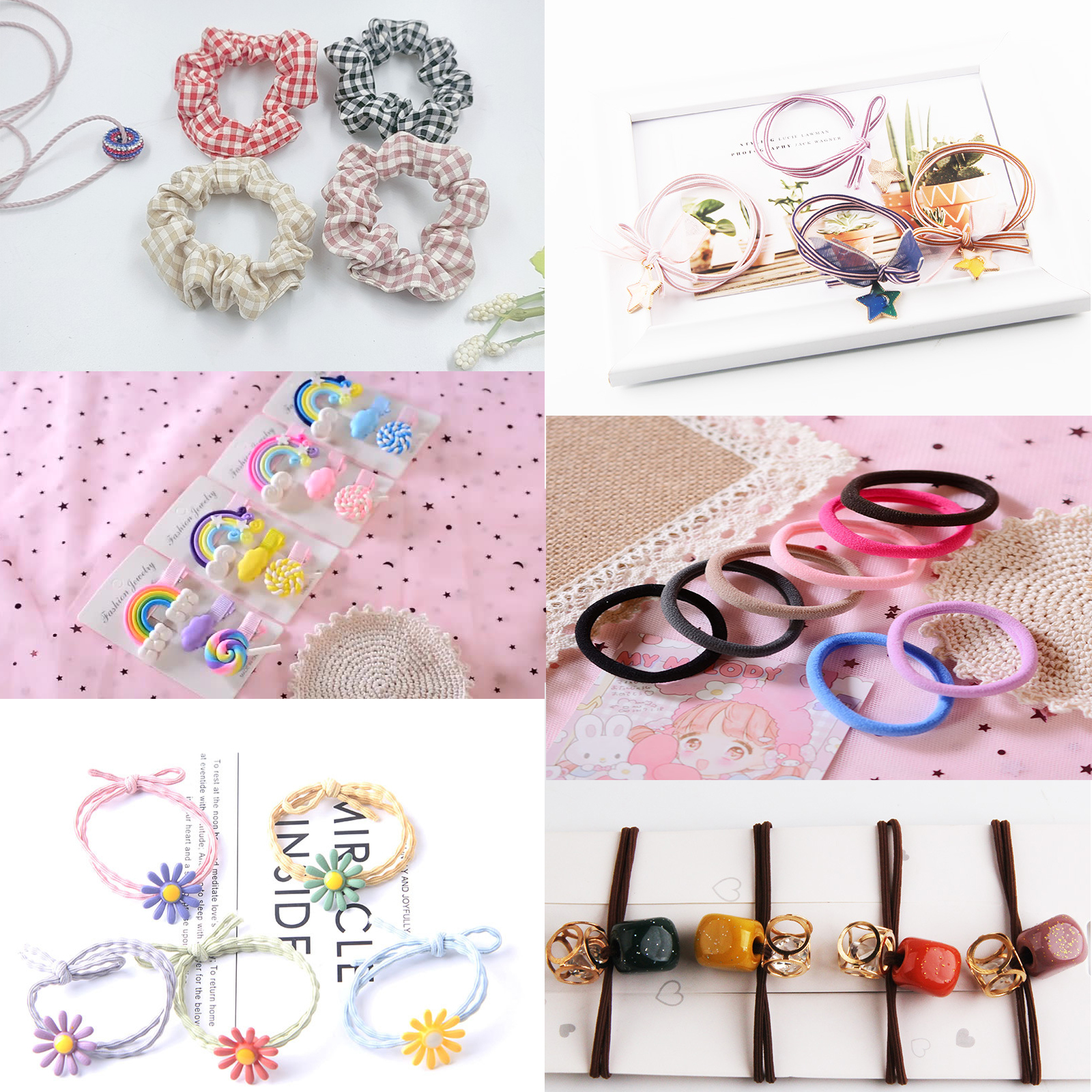 🔥Sale ลดราคา🔥 ยางรัดผม/กิ๊บติดผม เล็ก มีให้เลือกหลายสี หลายแบบ วัสดุทำจากผ้าคุณภาพดี ยืด ทน ไม่ย้วย