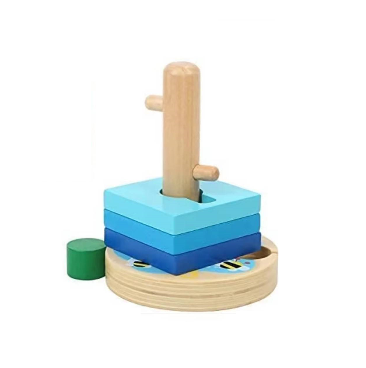 บล็อกต่อเจดีย์หนอน 4 หอ,ของเล่น,ของเล่นไม้,ใส่หลัก,รูปทรง,ของเล่นเสริมทักษะการเรียนรู้, ของเล่นเสริมพัฒนาการเด็กอนุบาล, สื่อการสอนปฐมวัย, พร้อมส่ง