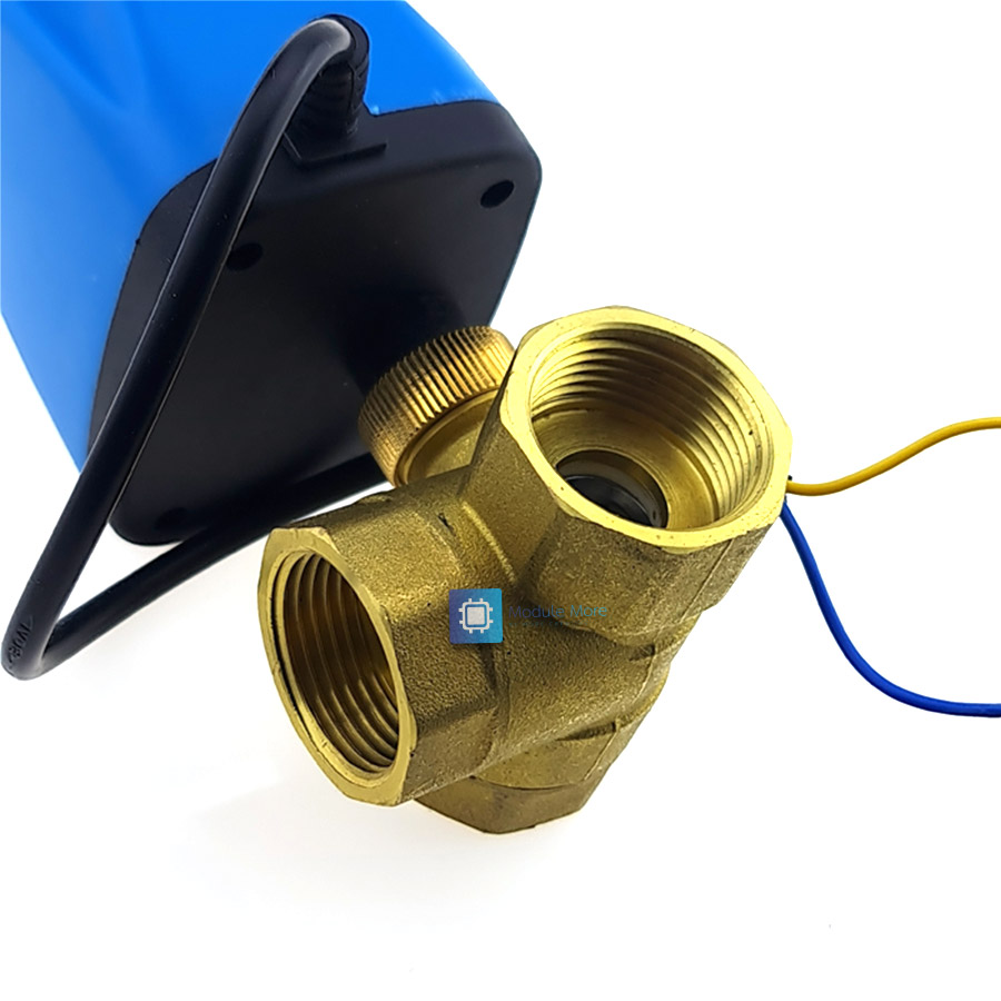 Motorized ball valve 12-24v DN25 three-way two-wire normally closed