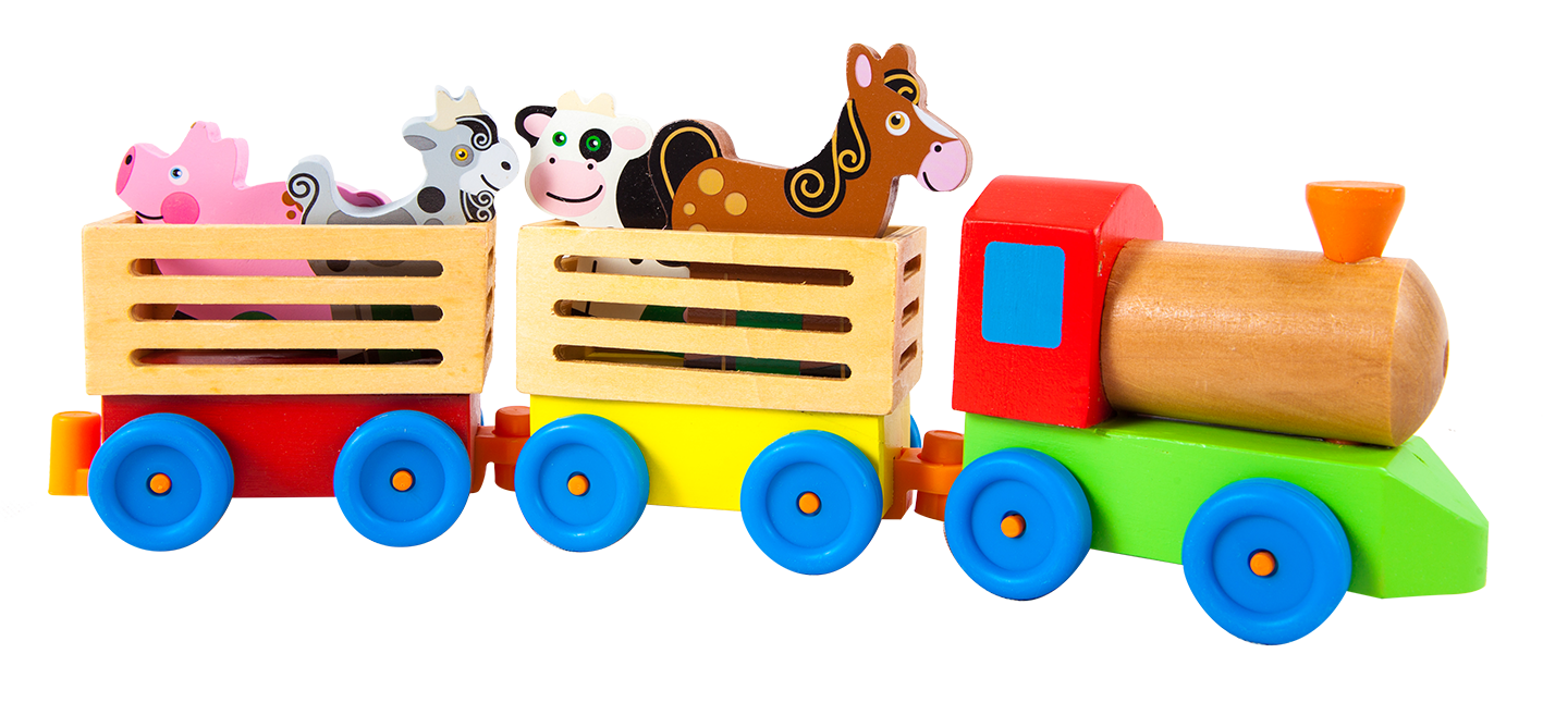 รถไฟของเล่น,ปู็น ปู๊น รถไฟบรรทุกสัตว์, ของเล่นไม้, ของเล่นเสริมพัฒนาการ, ของเล่น, สื่อการสอน