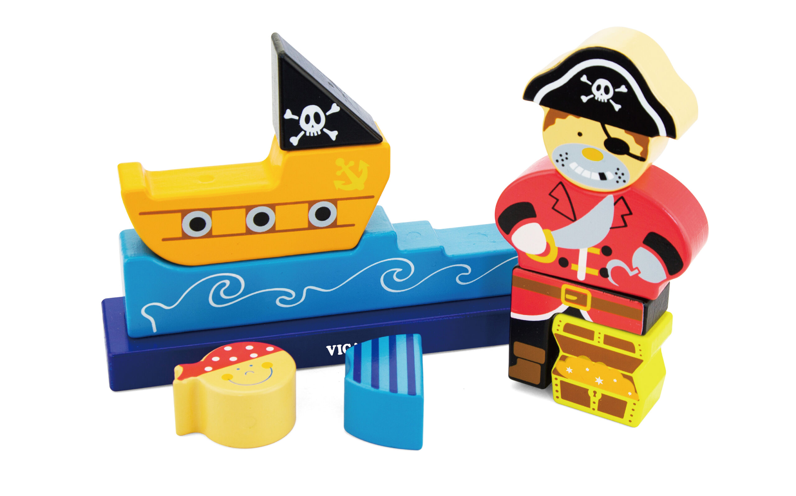 ชุดบล็อกไม้แม่เหล็กโจรสลัด , ของเล่นไม้, ของเล่นเสริมพัฒนาการ, ของเล่นเด็กอนุบาล, สื่อการสอนเด็กอนุบาล