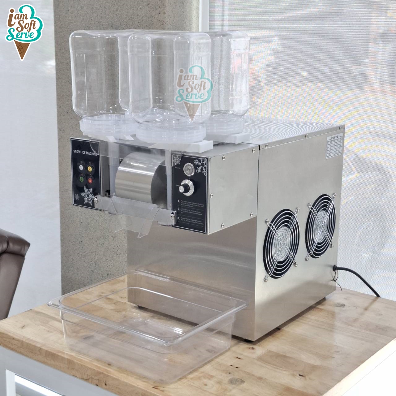 เครื่องทำบิงซู เครื่องทำน้ำแข็งเกล็ดหิมะ SNOWMAKER รุ่น SM-120A4 กำลังผลิต 120 Kg/24H ทำได้ 4 รสชาติ