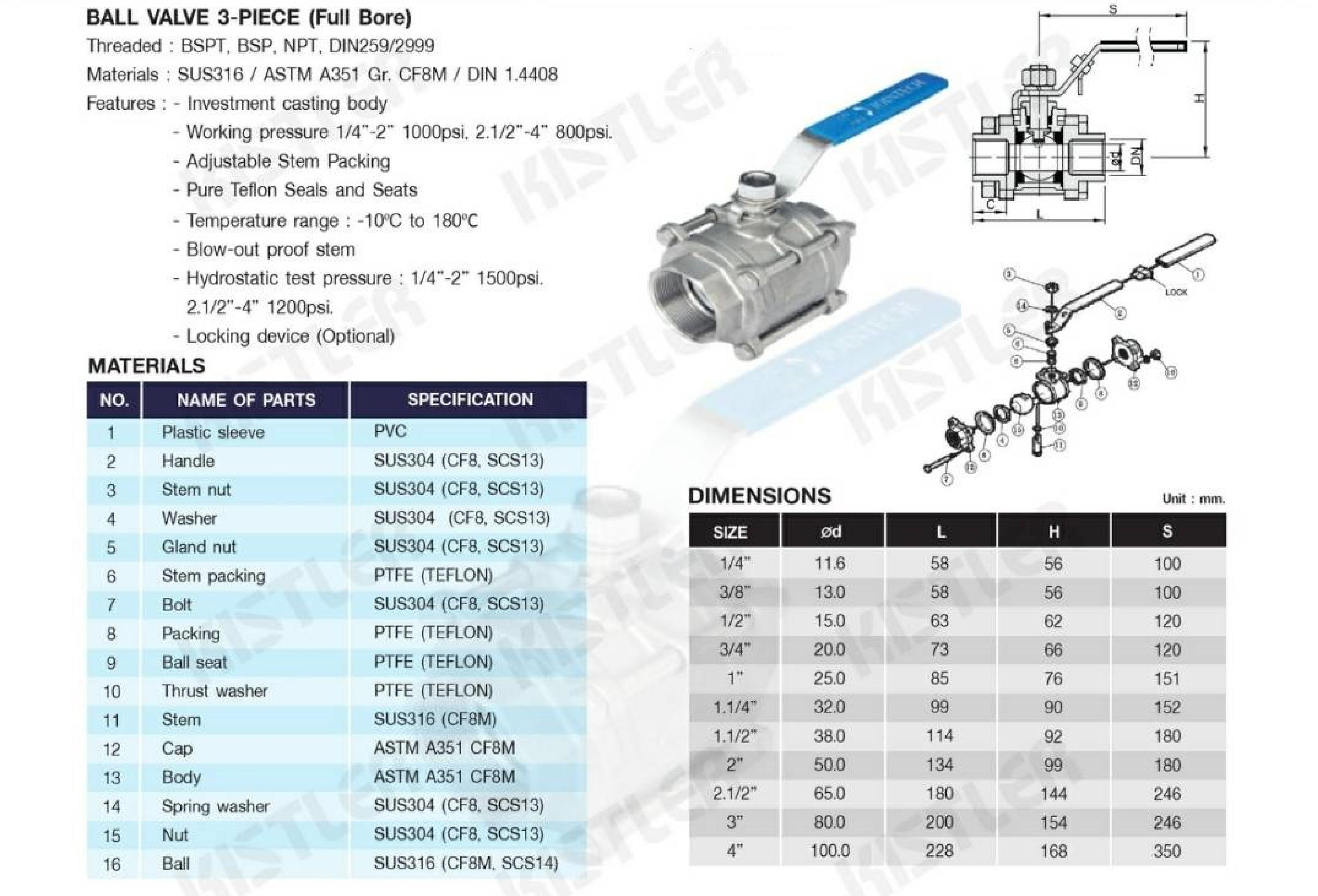BALL VALVE STAINLESS STEEL