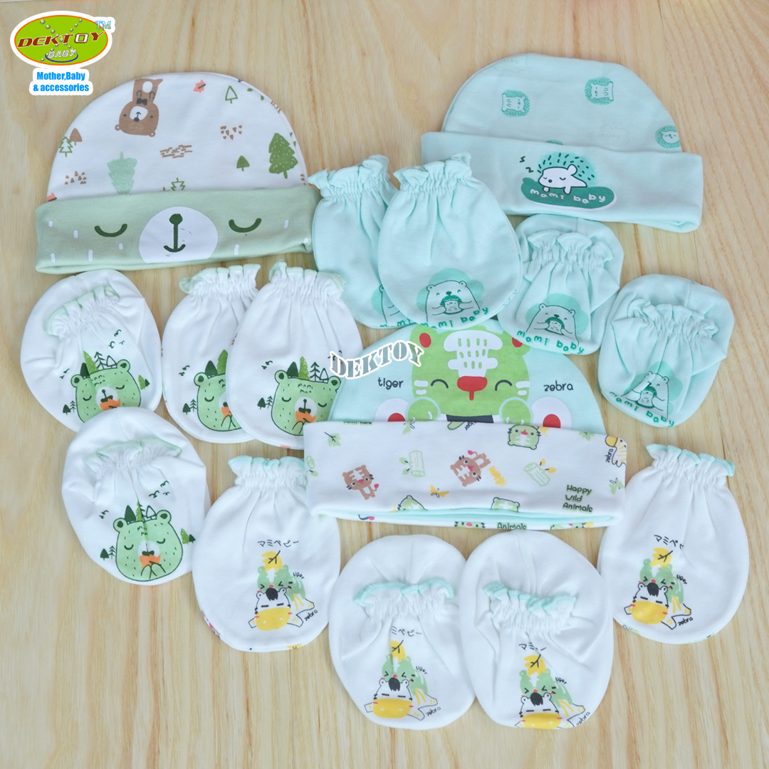 Mami baby ถุงมือ+ถุงเท้า+หมวก เด็กแรกเกิด - 3เดือน