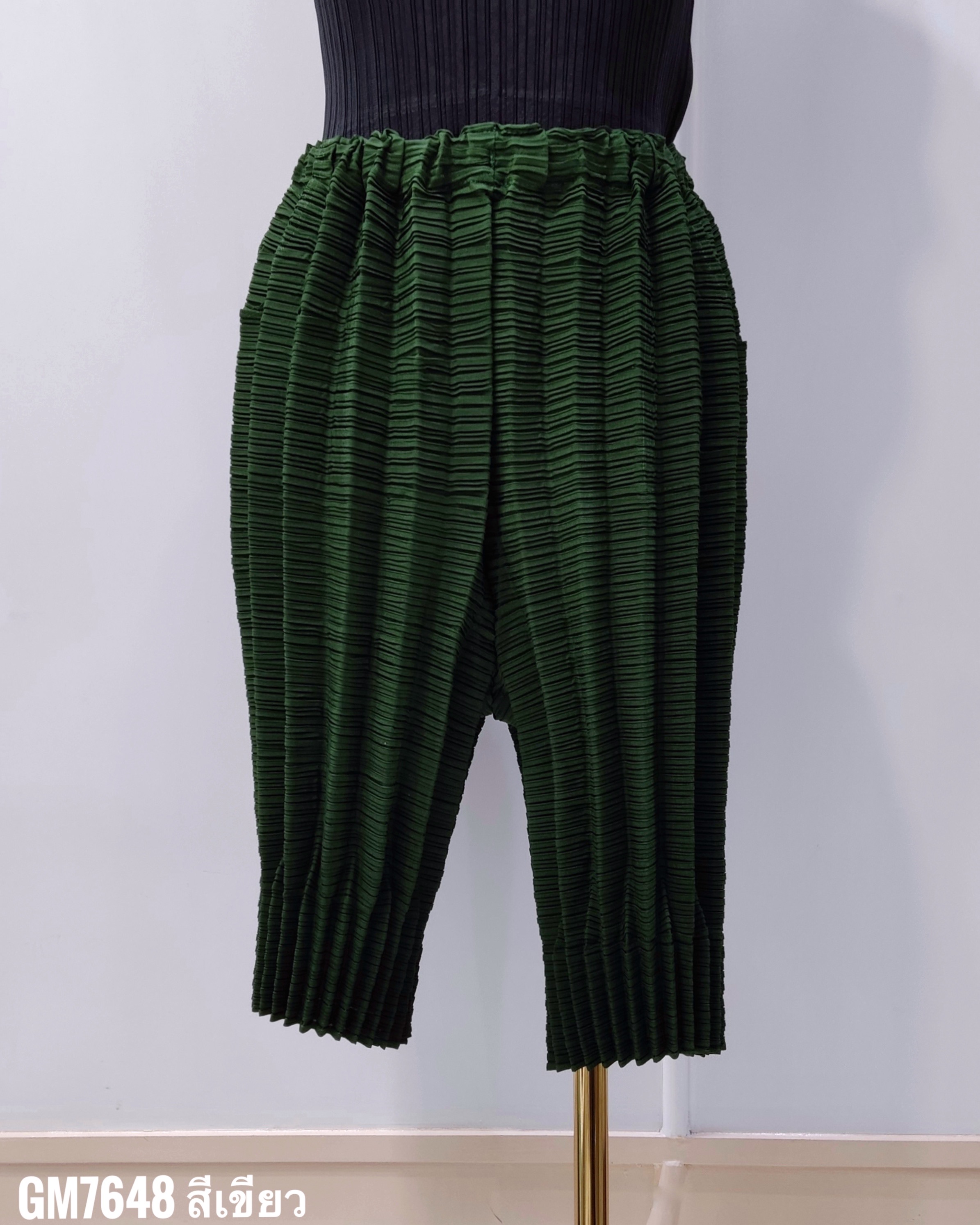 ยาว 19.5 นิ้ว 2MUAY รุ่น GM7648 กางเกงอัดพลีท DOUBLE PLEATED SHORT PANTS 4 สี FREE SIZE