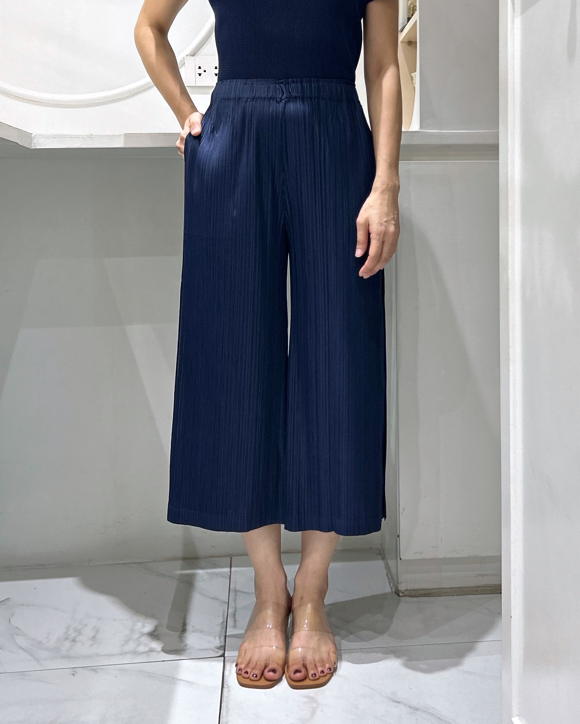 ยาว 33,ยาว 36นิ้ว 2MUAY รุ่น GJO1306 กางเกงพลีทคุณภาพ DOUBLE LAYER STRAIGHT PLEATED PANTS 15 สี FREE SIZE