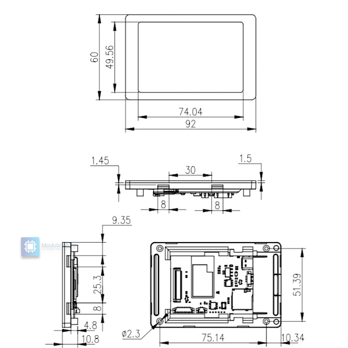 WT32-SC01 PLUS ESP32-S3 with 3.5-inch capacitive touch screen WIFI Bluetooth 480*320 พร้อมสาย TFT