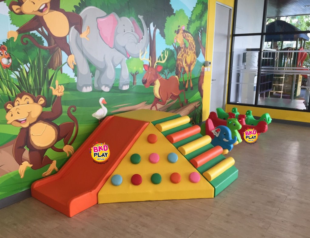 ภูเขานุ่มนิ่มสไลด์ 1 ทาง, ปีนป่ายเข้ามุม ปีนป่ายนุ่ม สไลเดอร์นุ่ม เบาะนุ่มนิ่ม, soft play, indoor playground ของเล่นเสริมพัฒนาการ เครื่องเล่นสนามในร่ม Kid Zone