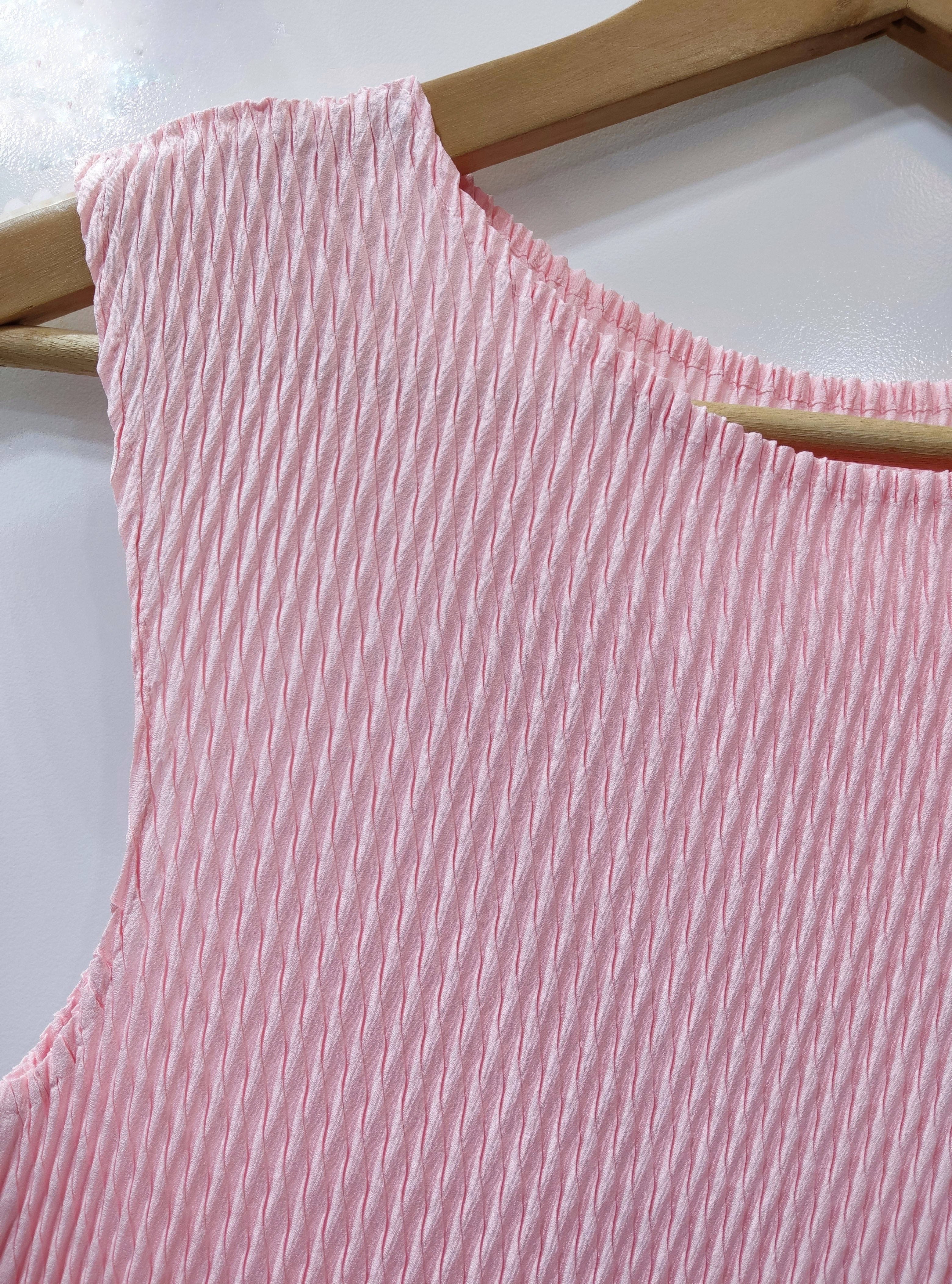 2MUAY รุ่น GJO1349 เดรสอัดพลีทคุณภาพ SLEEVELESS DOUBLE PLEATED DRESS 7 สี FREE SIZE