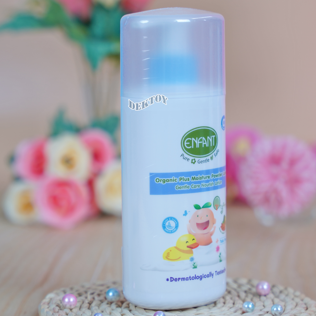 Enfant อองฟองต์ แป้งเด็กเนื้อโลชั่น Oganic plus Moisture Powder Lotion ใช้ได้ตั้งแต่แรกเกิด 250มล.