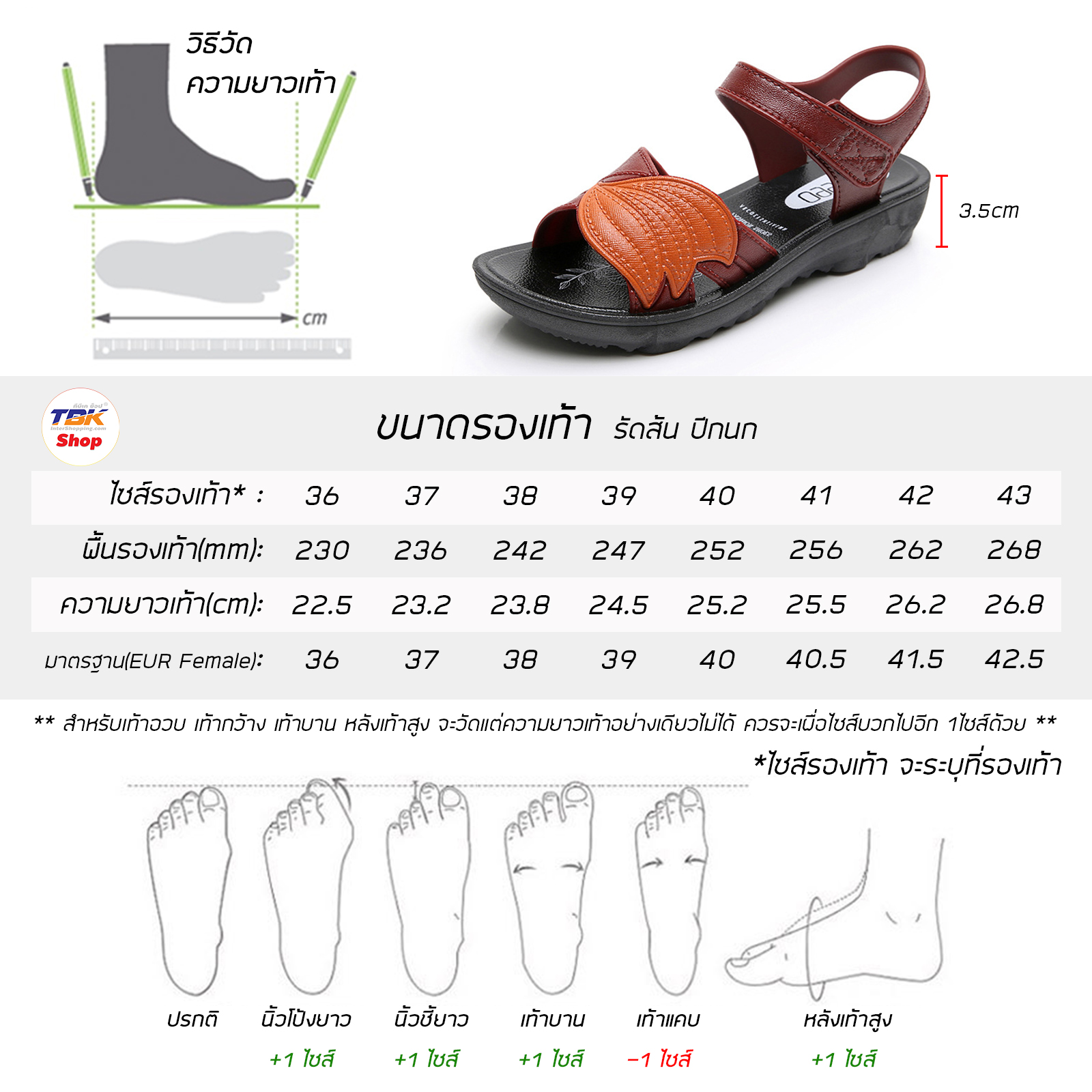 รองเท้าผู้หญิง รุ่น รัดส้น-ปีกนก ส้นหนา 3.5cm ยาง PVC พื้นนิ่ม ใส่สบายเท้า พื้นยางกันลื่น คุณภาพดี