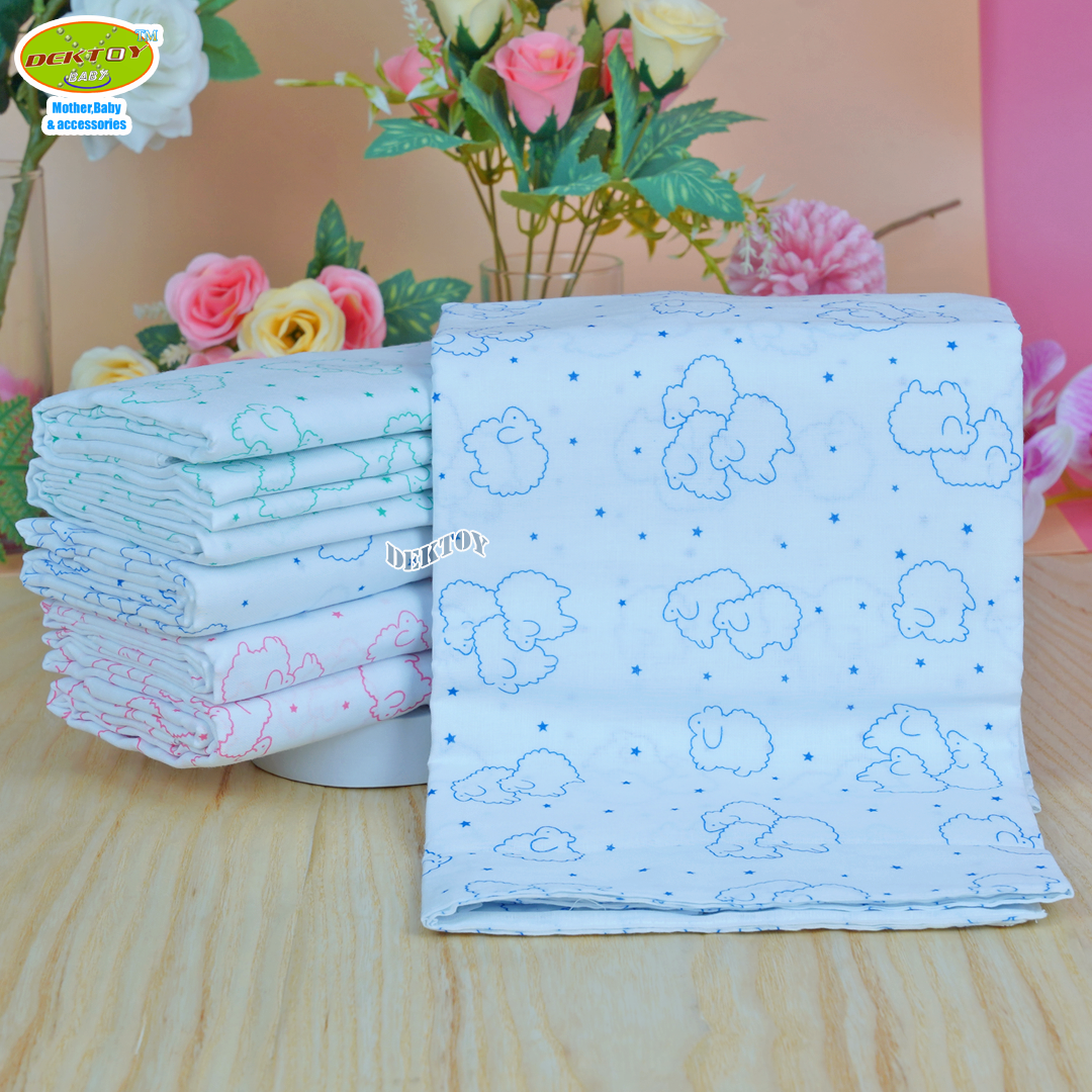 Gold Baby ผ้าอ้อมสาลู 2 ชั้นเกรดA ลายแกะ 12 ผืน