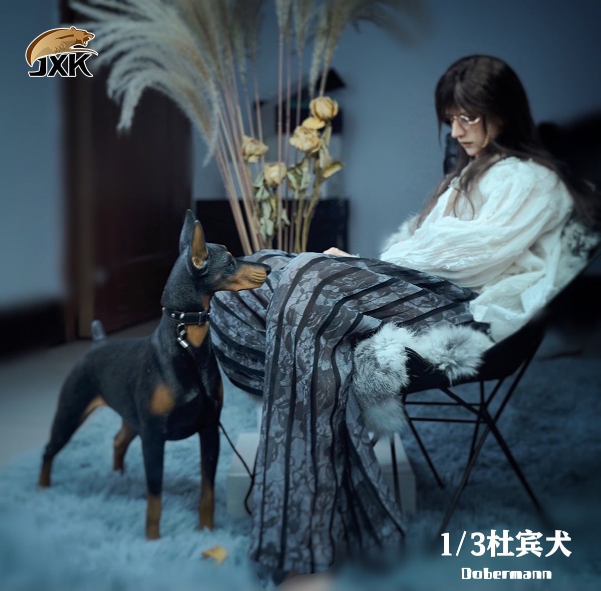 [สั่งจอง]JXK X32102 1/3 : Doberman Animal Model