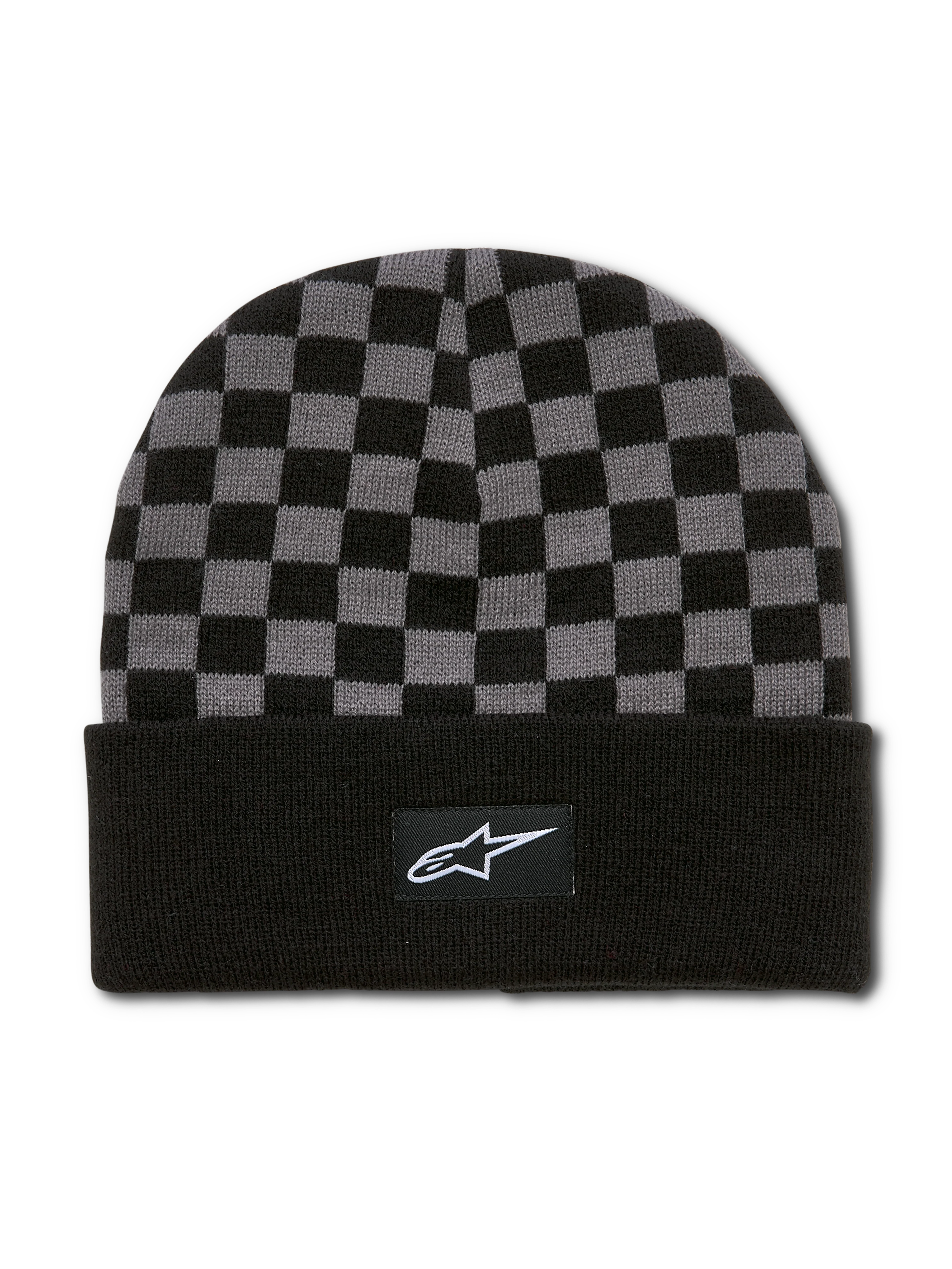 หมวกไหมพรม Alpinestars Checkered Cuff Beanie - Black/Charcoal