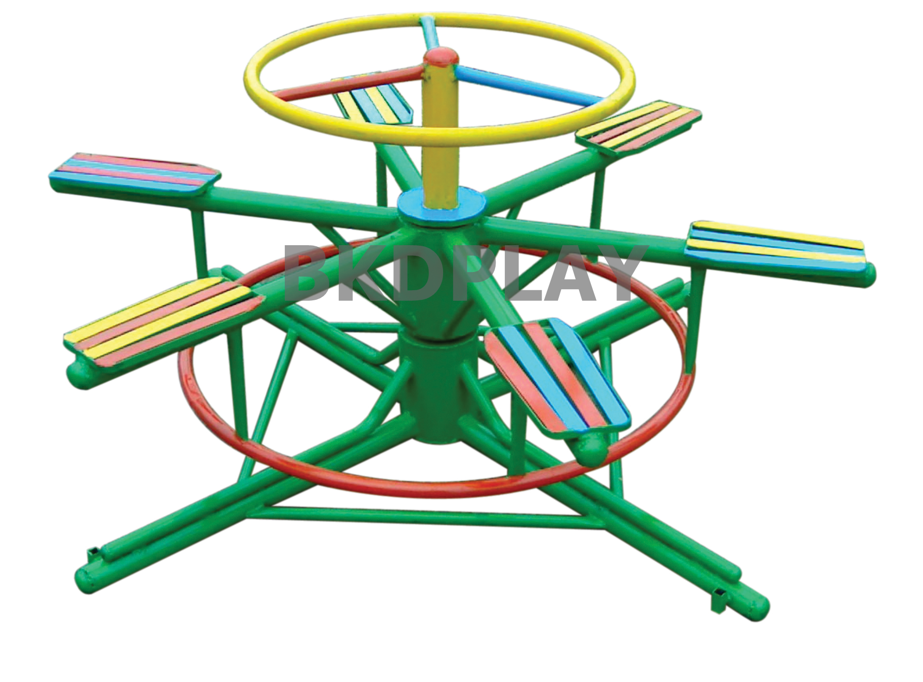 เครื่องเล่นสนาม กลางแจ้ง เหล็ก,ม้าหมุน 6 ที่นั่ง Outdoor Playground, ราคาโรงงาน สินค้าสั่งผลิต 10-20 วัน