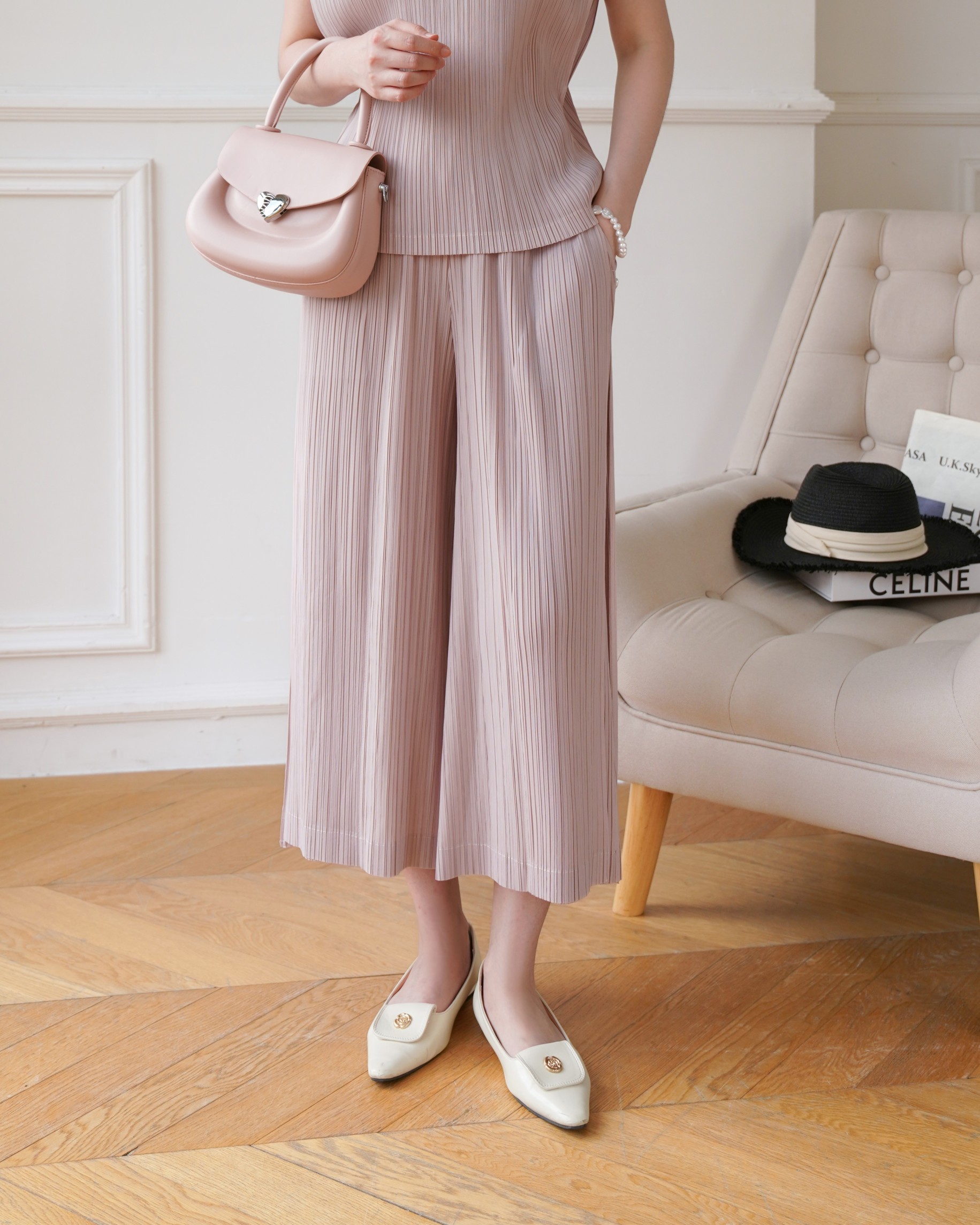 ยาว 33,ยาว 36นิ้ว 2MUAY รุ่น GJO1306 กางเกงพลีทคุณภาพ DOUBLE LAYER STRAIGHT PLEATED PANTS 15 สี FREE SIZE