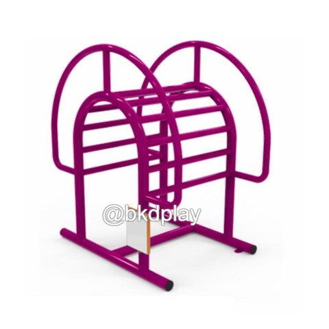 เครื่องออกกำลังกายกลางแจ้งผู้ใหญ่, ชุดอุปกรณ์ บริหารหน้าท้อง-ยืดเส้น (แบบยืนดัดหลัง) ลานกีฬาอเนกประสงค์ ,สวนสาธารณะ ,เทศบาล ,หมู่บ้าน ,ผลิตในไทย ,สั่งทำตามสีที่ต้องการได้ ขนาด 100x90x90 ซม.