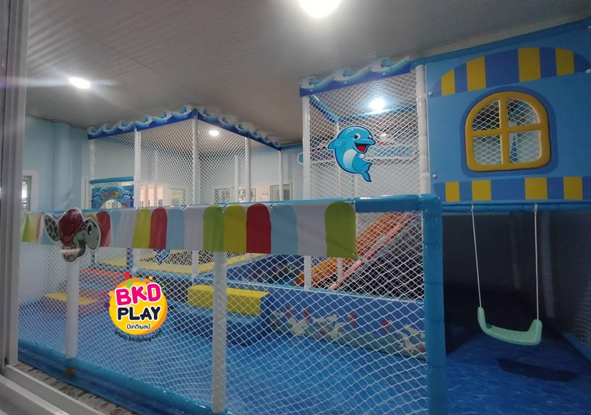บ้านบอลเด็ก ชุด เจ้าโลมา บ่อบอลพร้อมสไลเดอร์และของเล่นมากมาย นุ่มนิ่ม softplay สวนสนุก เครื่องเล่นสนามในร่ม indoorplayground รับสั่งทำบ้านบอลตามธีมสีและขนาดตามพื้นที่ได้ pre order 30-45 วัน
